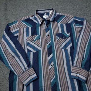 Vintage Corral West Ranchwear Pearl Snap Button Shirt Multicolor Mens 2XL XXL